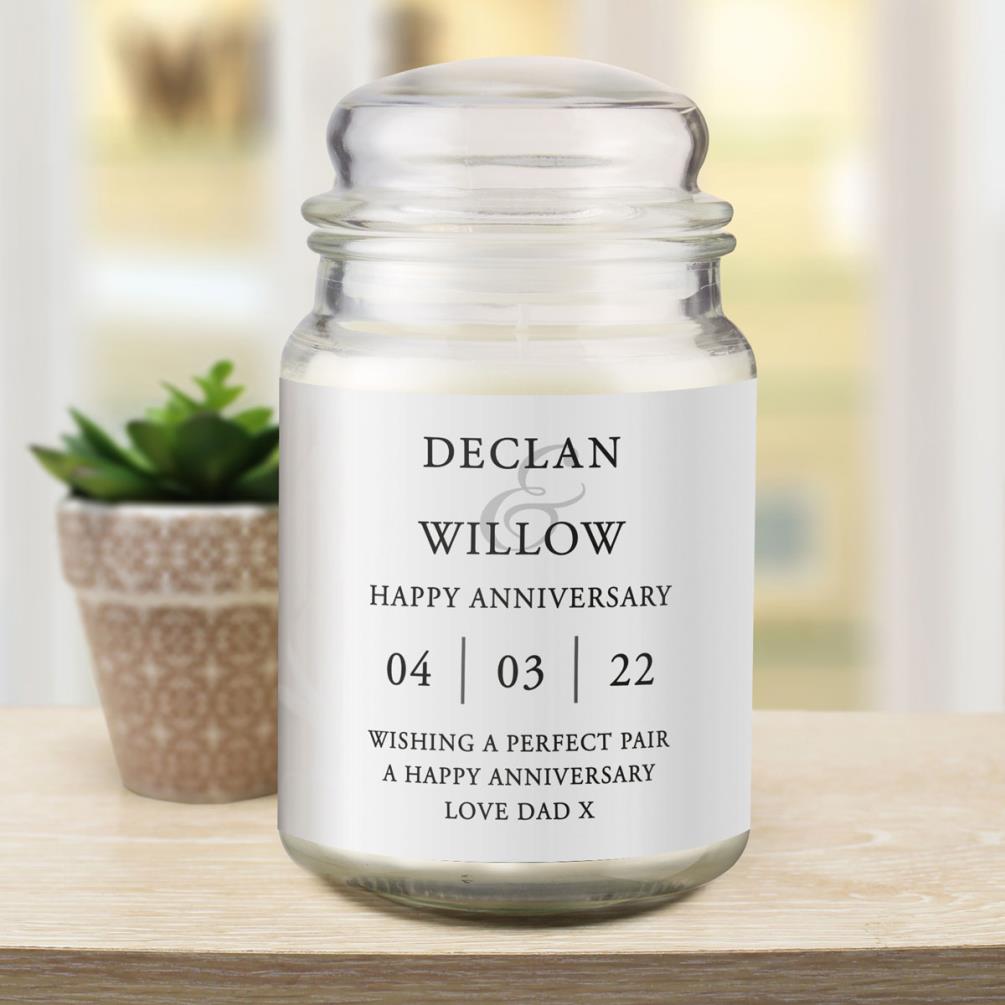 Personalised Couples Large Scented Jar Candle Extra Image 2